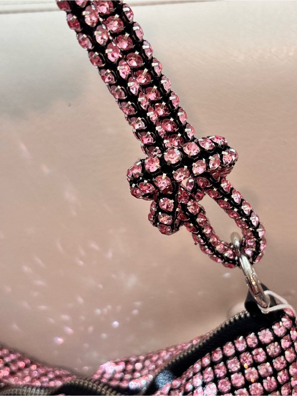 Urban Expressions Paris Evening Pink Rhinestone Shoulder Bag NWT $120+ - Picture 5 of 14
